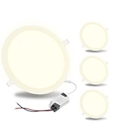 4x 15W Round Led Recessed Ceiling Panel Down Light Fixture Bulb Lamp W/ Driver