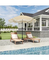 9 ft. Unique Design Crank Outdoor Market Umbrella Beige with Full Fiberglass Rib and Base