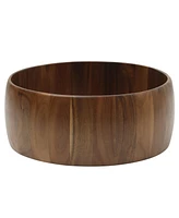 Gibson Home Laurelton 3 Piece Large 13" Acacia Wood Salad Serving Bowl Set w/ 2 Serving Tools