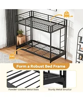 Sturdy Futon Bunk Bed with Two Ladders and Comfortable Seating