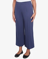 Alfred Dunner Women's Nantucket Pleated Wide Leg Ankle Pants