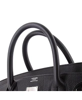 Pre-Owned HERMES Hac 40 Handbag Black Togo with Palladium Hardware