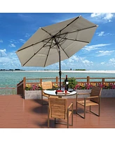 10 Ft Patio Umbrella 3-Tier Outdoor Table Large Pool For Deck, Pool, Garden, Patio-Red