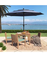 10 Ft Patio Umbrella 3-Tier Outdoor Table Large Pool For Deck, Pool, Garden, Patio-Red