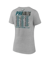 Fanatics Women's Heather Gray Philadelphia Eagles Super Bowl Lix Roster V-Neck T-Shirt