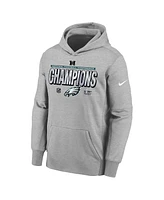 Nike Big Boys and Girls Heather Gray Philadelphia Eagles 2024 Nfc Champions Locker Room Trophy Collection Fleece Pullover Hoodie