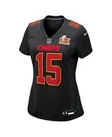 Nike Women's Patrick Mahomes Carbon Black Kansas City Chiefs Super Bowl Lix Fashion Game Jersey