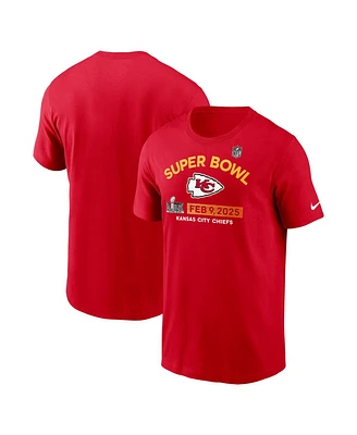 Nike Men's Red Kansas City Chiefs Super Bowl Lix Team Logo T-Shirt