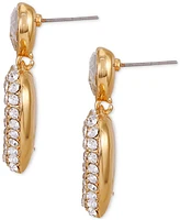 Guess Crystal Double Heart Linear Earrings