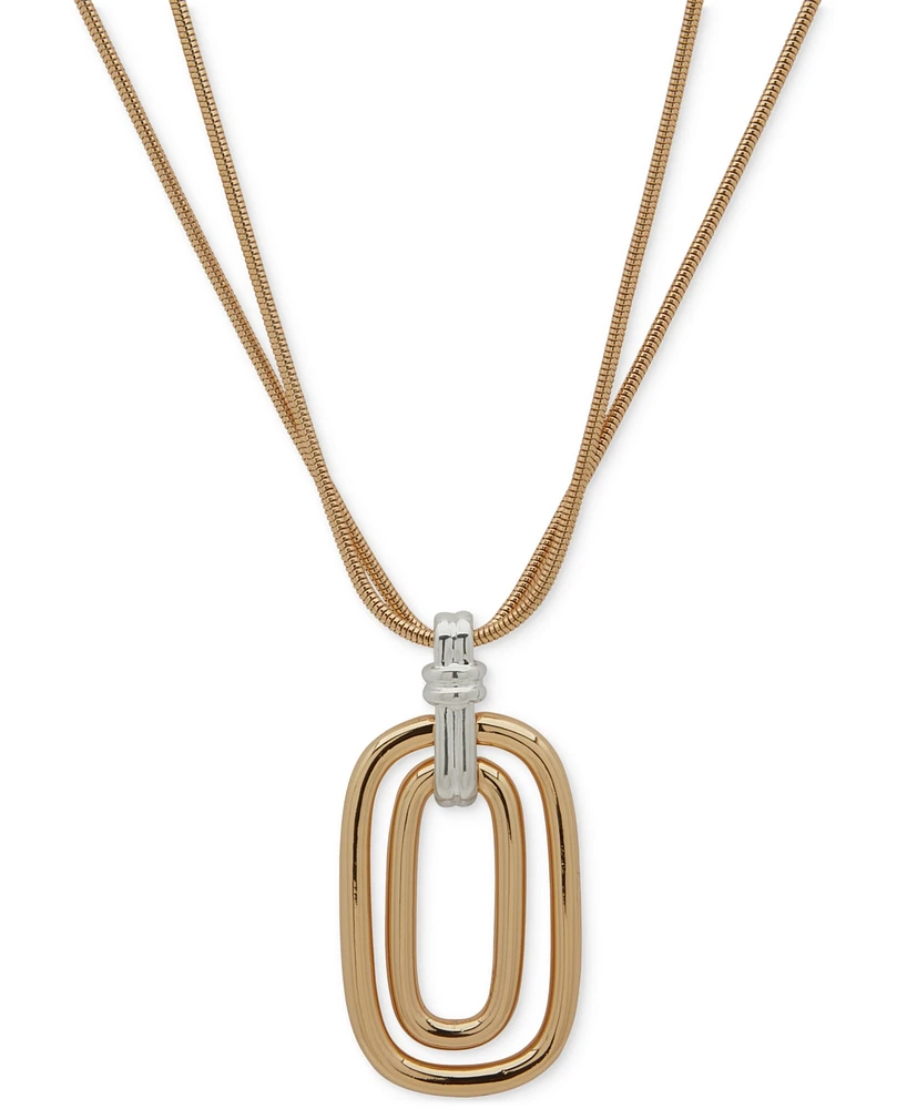 Anne Klein Two-Tone Snake Chain Pendant Necklace, 16" + 3" extender