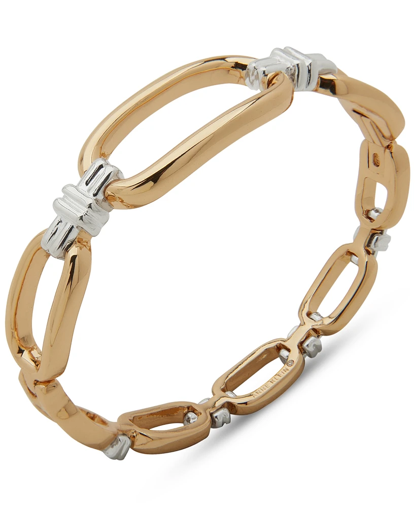 Anne Klein Two-Tone Link Open Hinge Bracelet