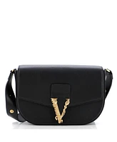 Pre-Owned Versace Medium Virtus Flap Messenger Bag Leather