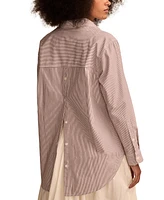 Lucky Brand Women's Cotton Poplin Oversized Button-Back Shirt