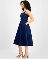 julia jordan Women's Belted Midi Dress