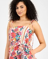 julia jordan Women's Floral-Print Tie-Strap Mini Dress
