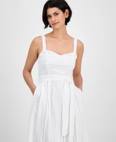 julia jordan Women's Cotton Eyelet Midi Dress