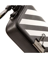 Pre-Owned Off White Mini Binder Clip Flap Bag Striped Leather