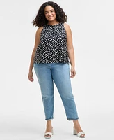 On 34th Trendy Plus Paint Dot Sleeveless Top, Exclusively at Macy's