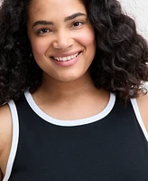 On 34th Trendy Plus Contrast Tipped Tank Top, Exclusively at Macy's