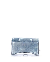 Pre-Owned Balenciaga Hourglass Chain Wallet Denim Printed Leather