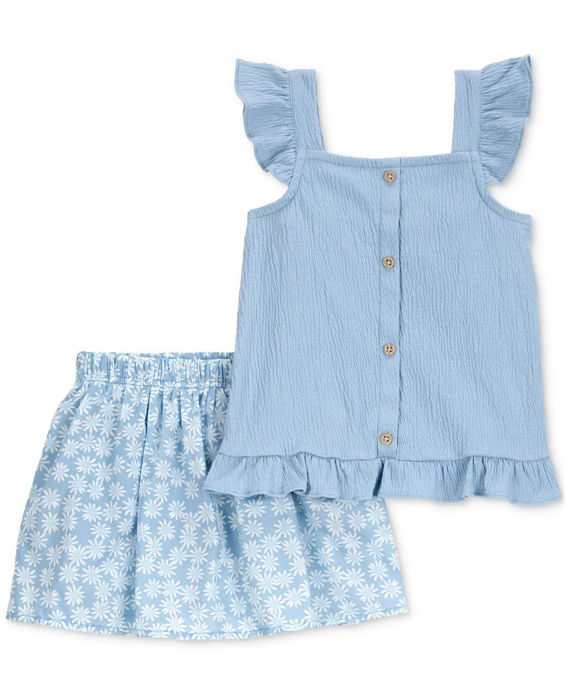 Carter's Toddler Girls 2-Piece Top & Floral Skort Set