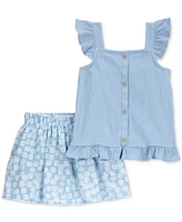 Carter's Toddler Girls 2-Piece Top & Floral Skort Set