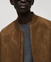 Mango Men's Faux-Suede Bomber Jacket