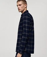 Mango Men's Checked Flannel Overshirt