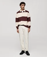 Mango Men's Striped Cotton Sweatshirt