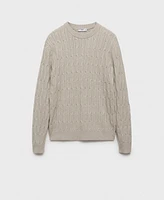 Mango Men's Slim-Fit Braided Knit Sweater