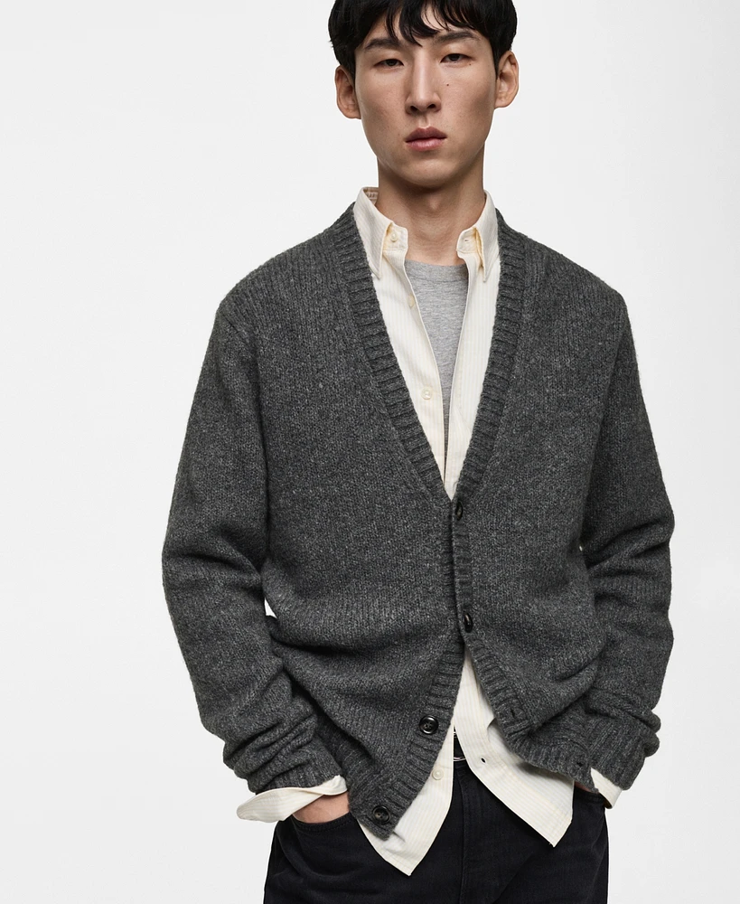 Mango Men's Knit Wool-Blend Cardigan