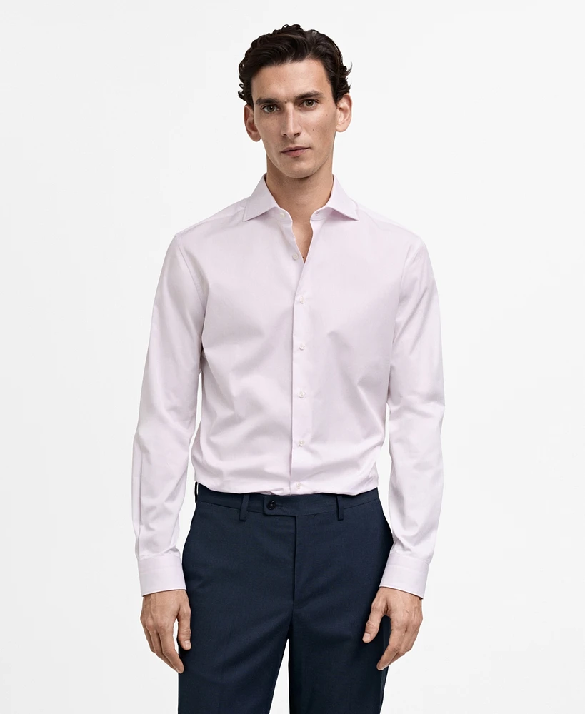 Mango Men's Cotton Eu Slim-Fit Dress Shirt