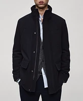 Mango Men's Quilted Wool-Blend Inner Coat