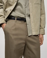Mango Men's Slim-Fit Pleated Pants