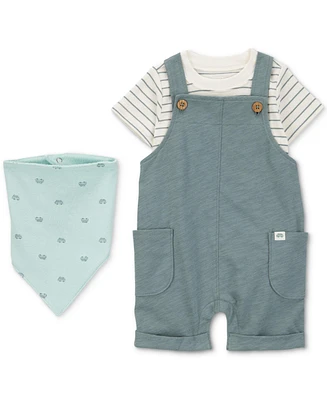 Carter's Baby Boys Cotton Bandana, T-Shirt & Shortall, 3 Piece Set