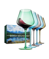 The Wine Savant Colors of The Rocky Mountains Wine Glasses, Set of 5