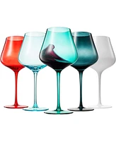 The Wine Savant Colors of Bondi Beach Sydney Wine Glasses, Set of 5