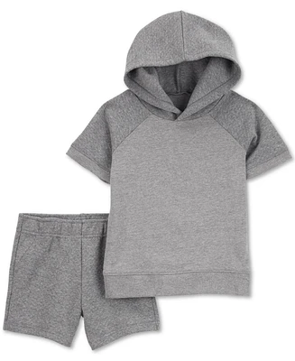 Carter's Baby Boys Quilted Hooded Top & Shorts, 2 Piece Set