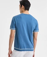 Alfani Men's Refined Short Sleeve Textured Sweater, Exclusively at Macy's