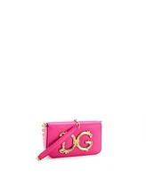 Pre-Owned Dolce & Gabbana Small Dg Girls Flap Bag Embellished Leather