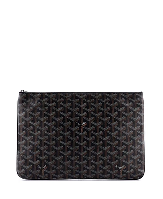 Pre-Owned Goyard Mm Senat Zip Pouch Coated Canvas