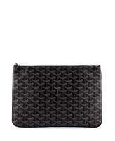 Pre-Owned Goyard Mm Senat Zip Pouch Coated Canvas