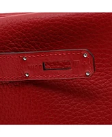 Pre-Owned HERMES Kelly 28 Handbag Red Clemence with Palladium Hardware