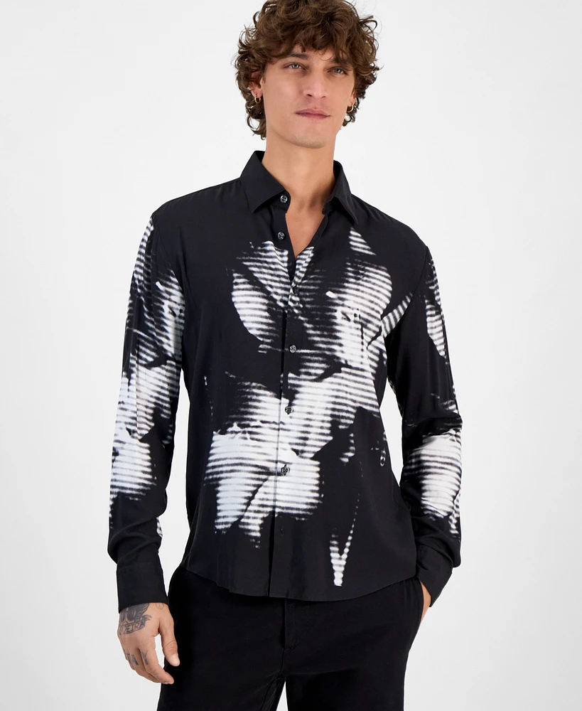 Hugo by Boss Men's Ermo Slim-Fit Floral Check Button-Down Shirt