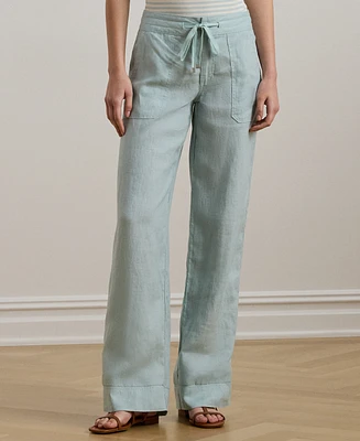 Lauren Ralph Petite Wide-Leg Linen Pants