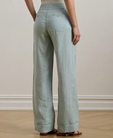 Lauren Ralph Petite 100% Linen Wide-Leg Pants