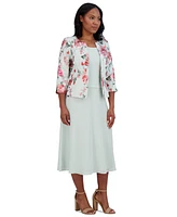 Jessica Howard Petite 2-Pc. Floral-Print Jacket & Midi Dress Set