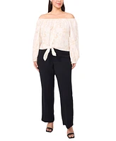 Vince Camuto Plus Off-The-Shoulder Tie-Hem Blouse