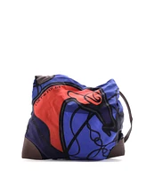 Pre-Owned HERMES Pm Silky City Bag Printed Silk and Leather