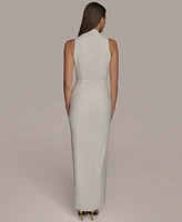 Donna Karan New York Women's Draped Faux-Wrap Gown